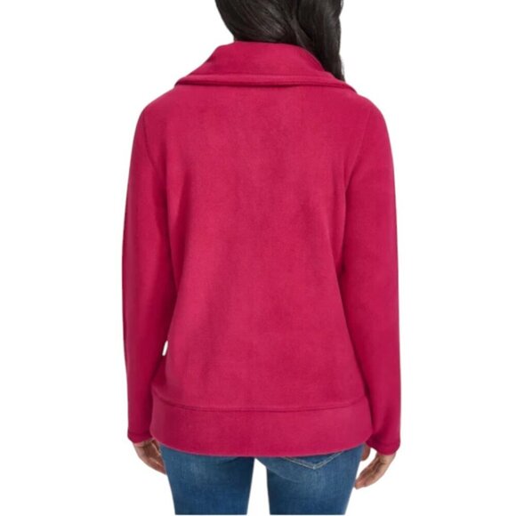 NEW Calvin Klein Polar Fleece Zip Up Jacket | Magenta - Picture 3 of 6